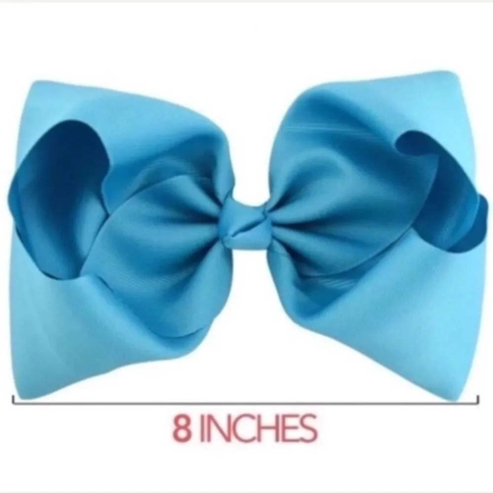 20 Rainbow Color Bows - 8 inch Hair Bows with Alligator Clips